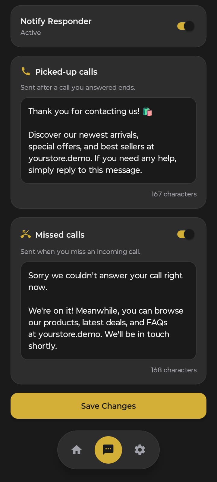 Notify in action